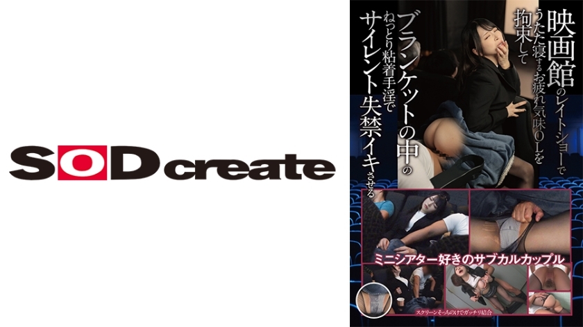 SDAM-8303 We restrain a [subculture couple who love mini theaters] who are napping during a late show at the movie theater and make them silently incontinence with sticky onanism inside a blanket.